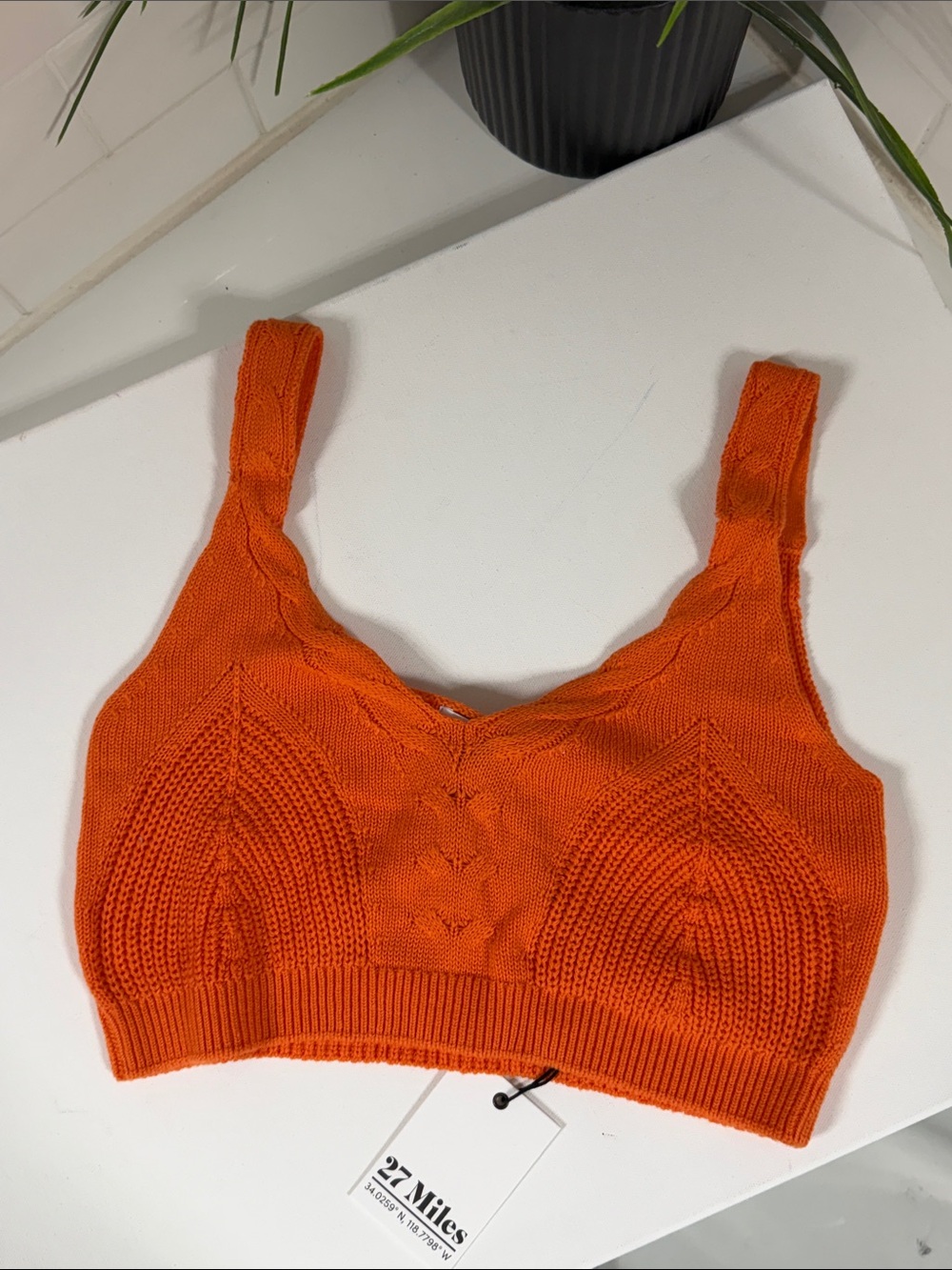 27 Miles Malibu Orange Tank. 100% Cotton . NEW with Tags Fits Small- Medium